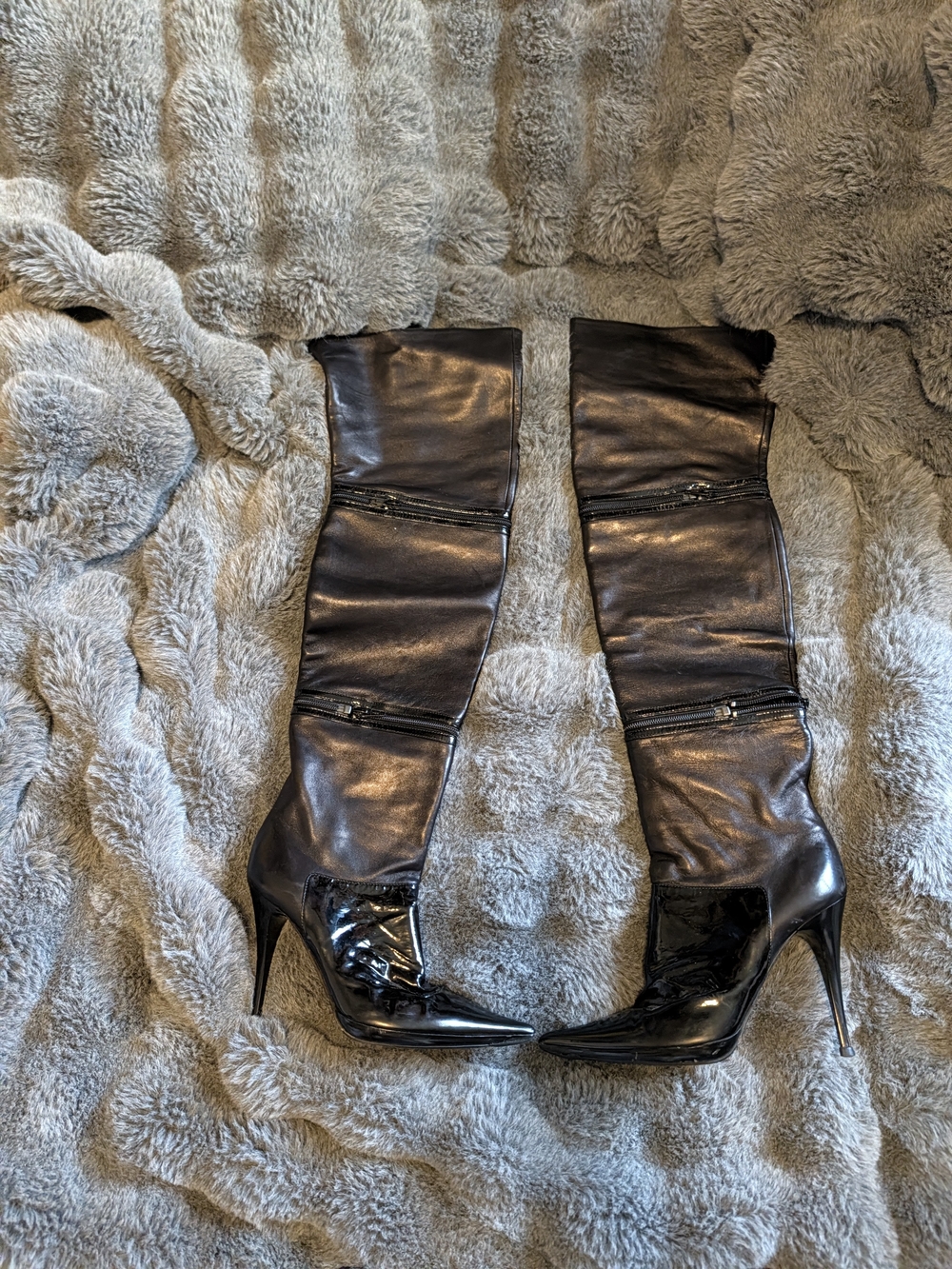Sleek Black Over-the-Knee Stiletto Boots